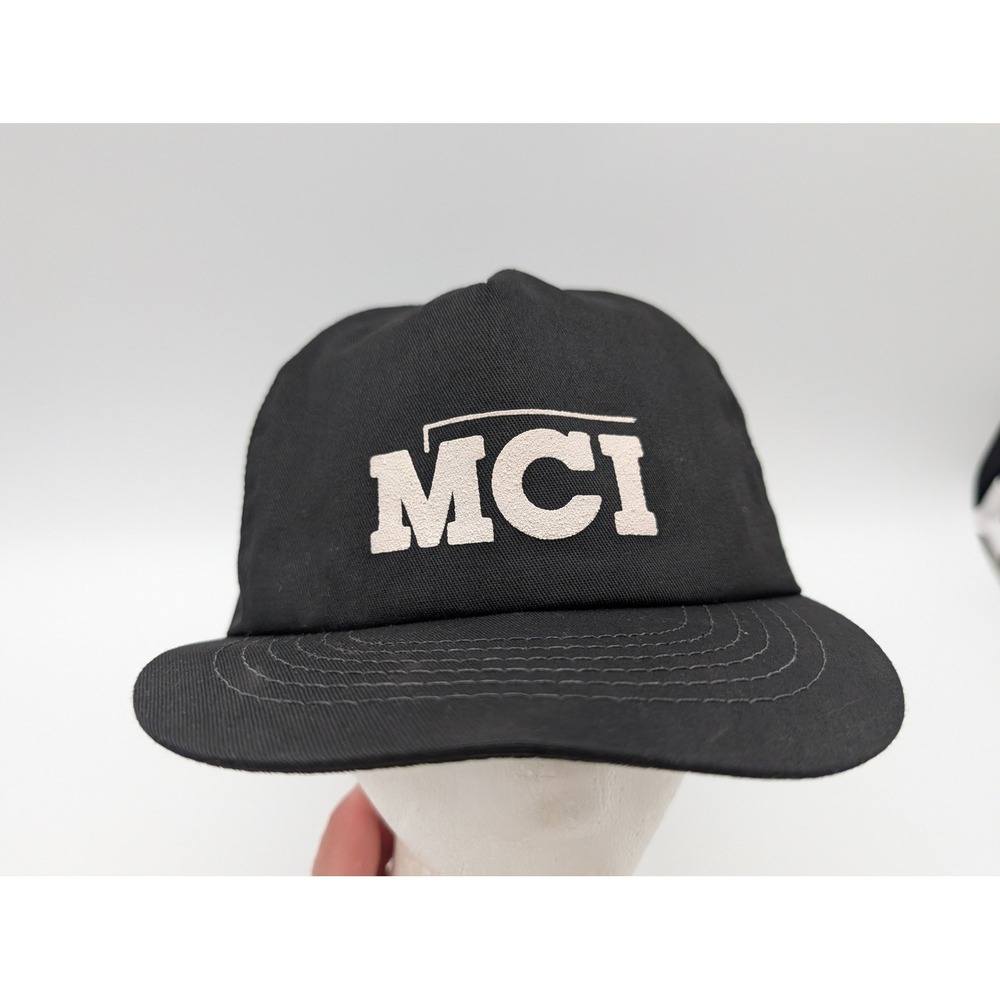 Vintage MCI Call Before You Dig Snapback Hat Black Embroidered Promo Cap Mens